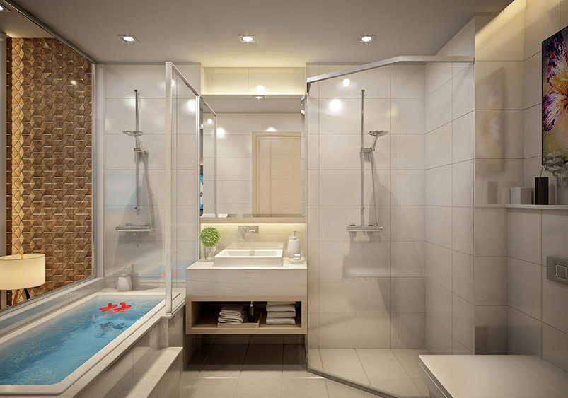 Phòng tắm tại căn hộ Rivera Park Hà Nội Long Giang
