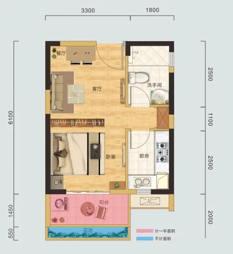 Bản vẽ thiết kế mẫu nhà 45m2 1 phòng ngủ