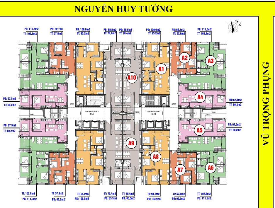Chính chủ cần bán gấp căn B8 chung cư Mỹ Sơn, 62 Nguyễn Huy Tưởng, dt 103m2 Lh 0972114926 2666847