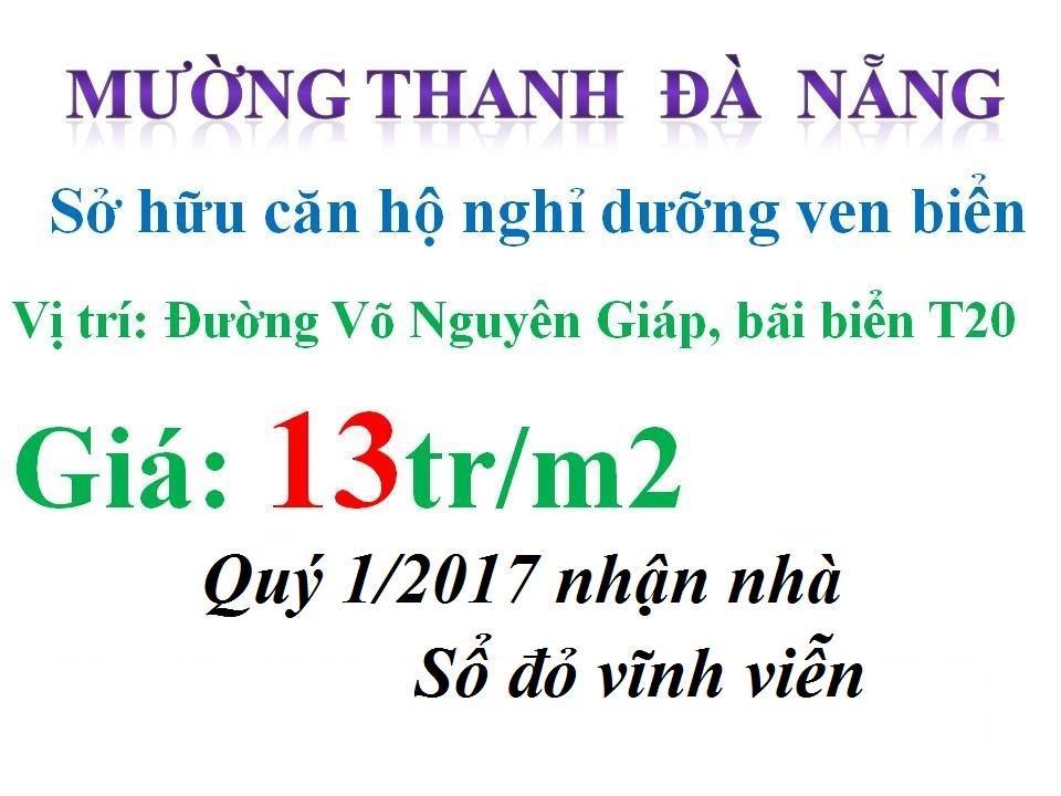 Chính chủ  bán gấp căn hộ Mường Thanh Sơn Trà Đà Nẵng diệ tích 49m2 3386623
