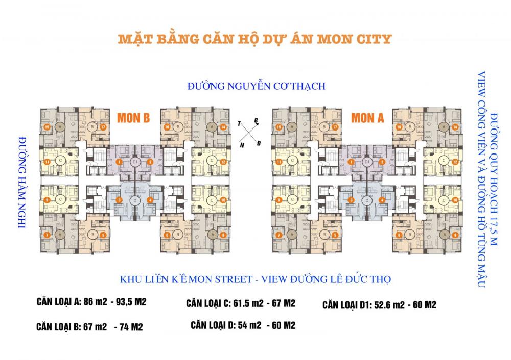 Gia đình cần bán căn hộ chung cư 04 tòa CT1- B  Mon City diện tích 54 m2 / 2PN ban công ĐN . 3715459