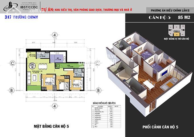 Cần bán căn 2 phòng ngủ, 85m2 chung cư BID Tower 317 Trường Chinh. LH: 0968317986 6207910
