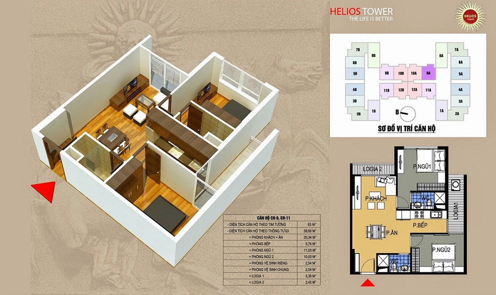 Chính chủ bán căn 11 (63m2) – chung cư Helios Tower, 75 Tam Trinh 6180011