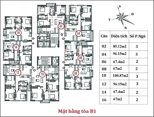 Danh sách căn đẹp còn giao dịch, chung cư B1B2 Tây Nam Linh Đàm 6370015