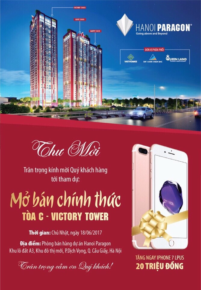 Bùng cháy mở bán tòa Victory chung cư cao cấp Hà Nội Paragon tặng Iphone 7 6784232