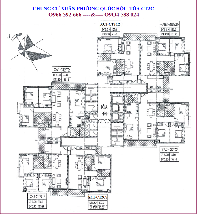 Bán gấp căn hộ chung cư CT2 Xuân Phương, diện tích 93m2, giá 17 tr/m2, bao sang tên. LH: 0934568193 6923487