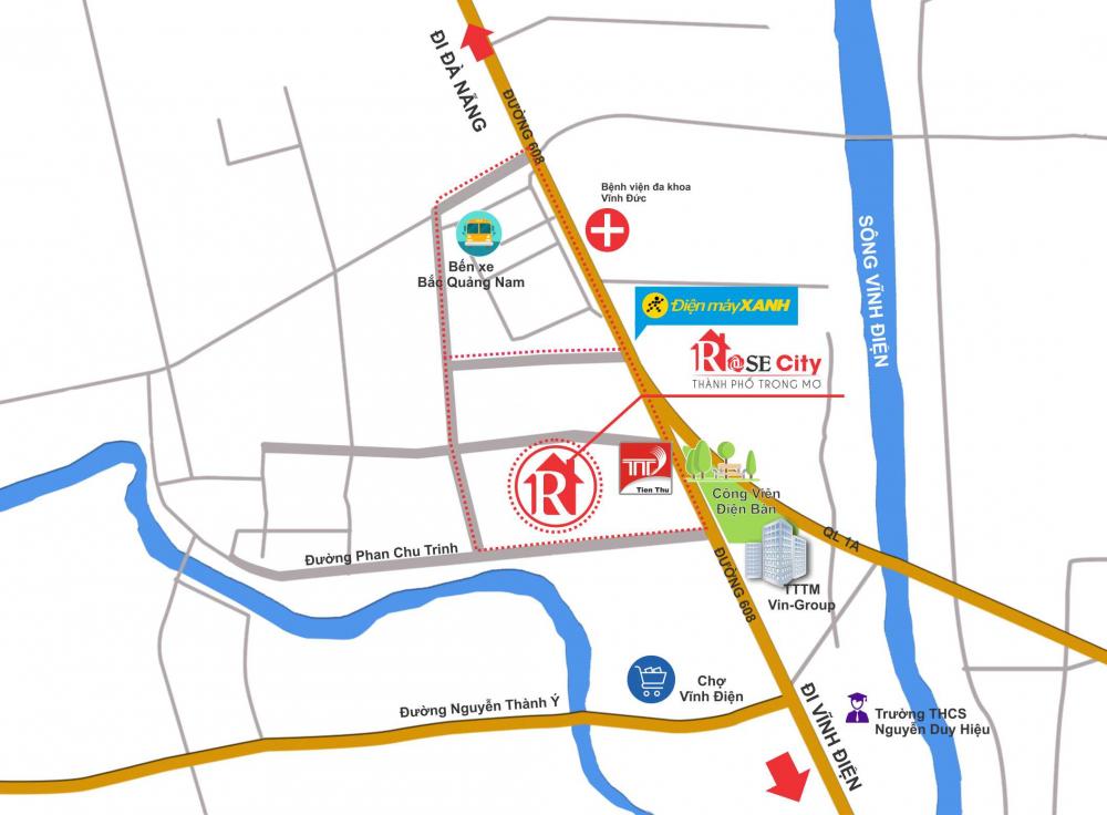 Rose City, khu dân cư số 1, Điện An, Điện Bàn, Quảng Nam, chỉ từ 3.8 tr/m2 7006348