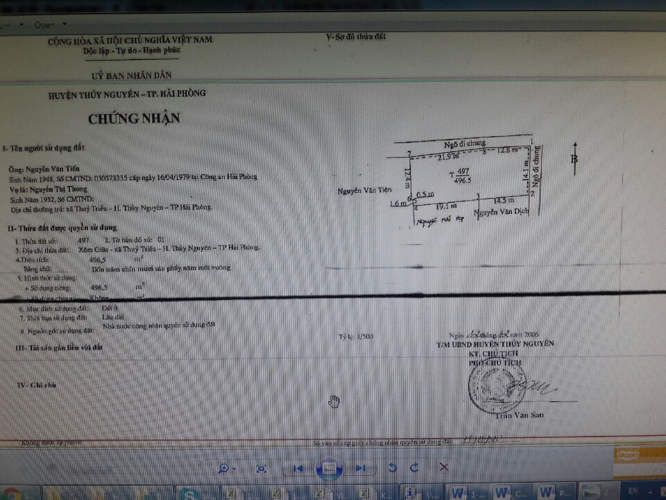 Chính chủ cần bán nhà tại Thủy Triều, Thủy Nguyên, Hải Phòng 7060521