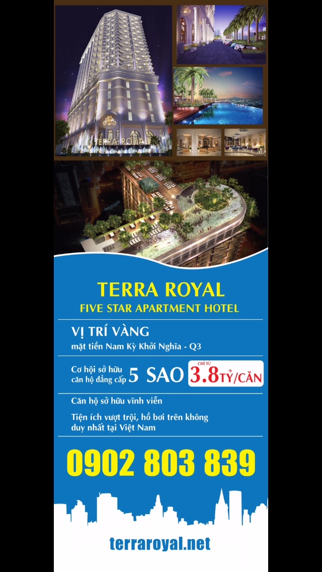 Bán căn hộ Terra Royal khách sạn 5* tại trung tâm quận 3, chỉ với 3,8 tỷ, 58m2, 2PN 8626183