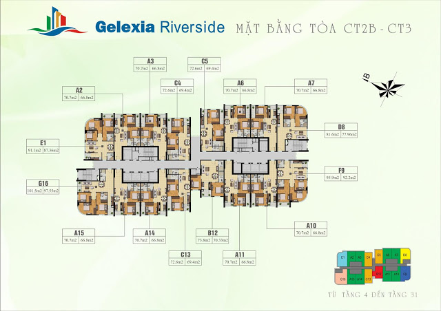 Hot: Bán gấp CH Gelexia Riverside CT2B 1815(66,8m2) và CT2B 1208(77,96m2) giá 18tr/m2. 0985244186 9052035