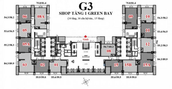 Bán gấp shop gian hàng kinh doanh căn G30103, mặt tiền đường Lương Thế Vinh (quy hoạch 40 m) 9143045
