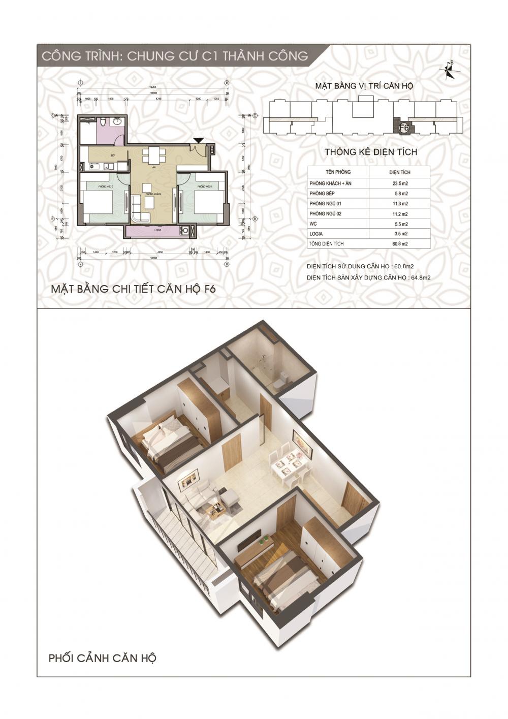 Bán căn hộ 64,8m2 đẹp nhất chung cư C1 Thành Công, Ba Đình, giá gốc chủ đầu tư, LH: 0985.797.761 9339133