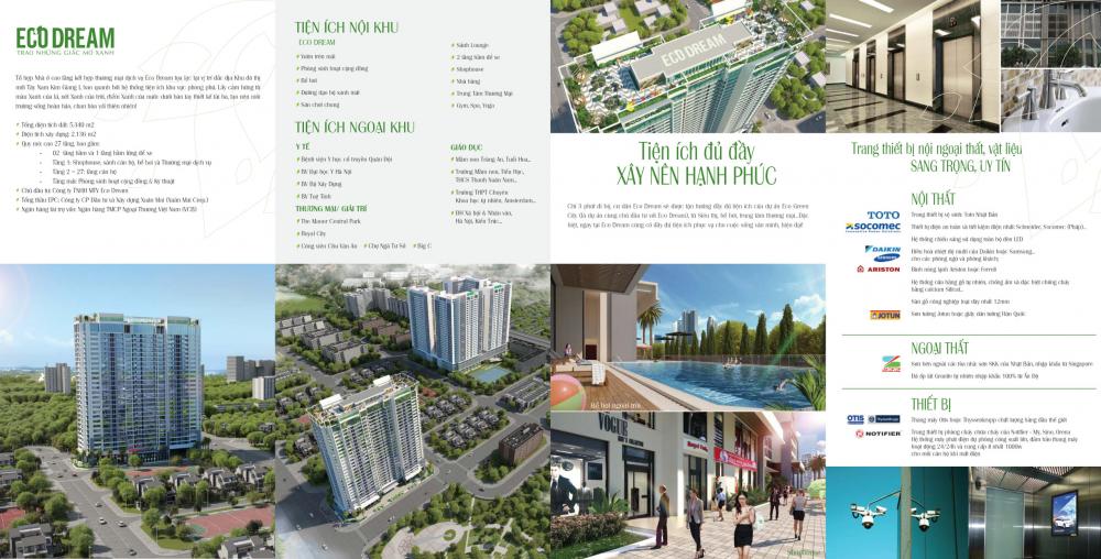 Mua căn hộ trung tâm chỉ có 1,3 tỷ, vay 0% LS của dự án Eco Dream, Nguyễn Xiển 9209747