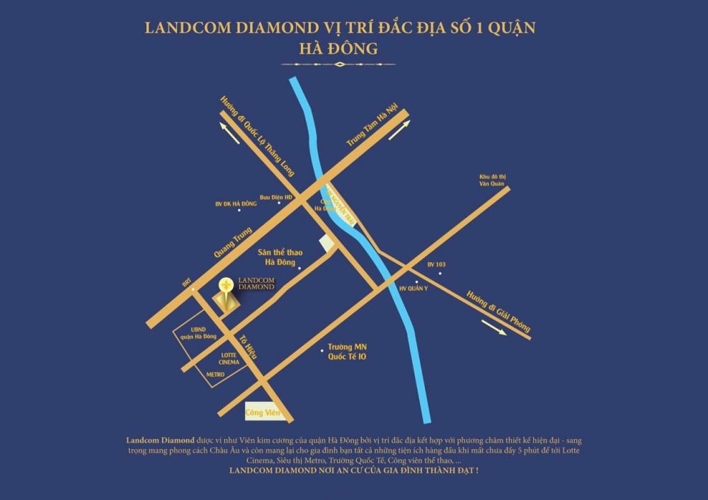 Nhà phố Landcom Diamond, đối diện quận ủy Hà Đông 62m2, xây 5 tầng, giá 5.9 tỷ 9512672