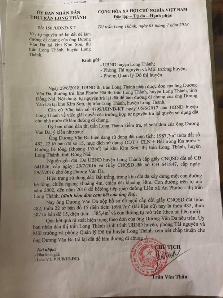 Bán 1346,5m2 đất khu Kim Sơn, thị trấn Long Thành, Đồng Nai, đường bê tông 4m 9661202