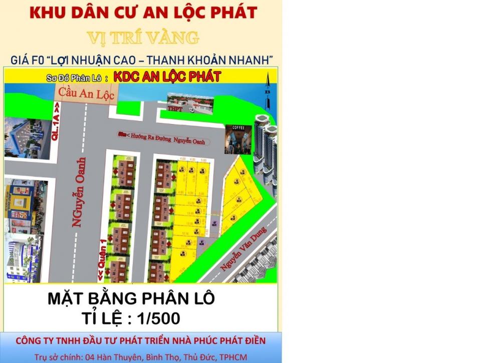 Bán đất chính chủ mặt tiền đường Nguyễn Oanh, Gò Vấp, 51m2 giá 4 tỷ,sổ riêng xây dựng tự do. 9856178
