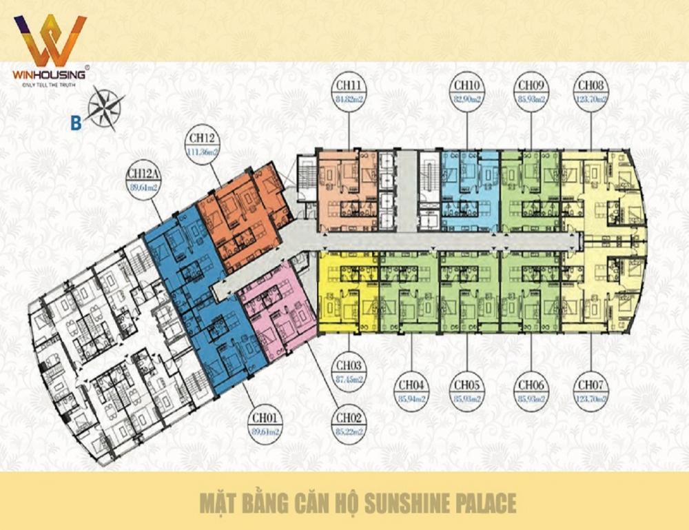 Mở bán chung cư cao cấp Sunshine Palace Hoàng Mai, Hà Nội, giá 28.5 triệu/m2, căn 2 - 3 PN 9888504