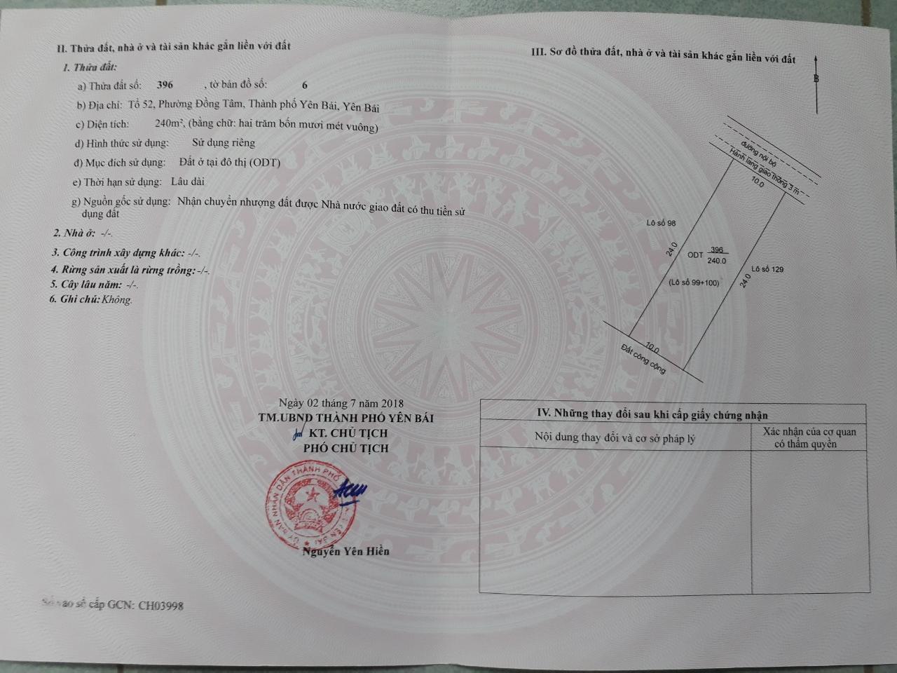 Bán đất ở đường Âu Cơ, thành phố Yên Bái 9975690