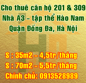 Cho thuê căn hộ nhà A3 tập thể Hào Nam, Quận Đống Đa, Hà Nội 10147345