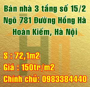 Cần bán nhà Quận Hoàn Kiếm, số 15/2 ngõ 781 Đường Hồng Hà 10242411