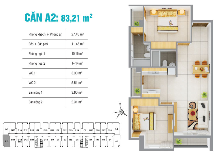 Bán căn hộ 8x Plus, DT 83m2, 2PN, căn gốc, giá 2,350 Tỷ. LH 0932044599 10285418