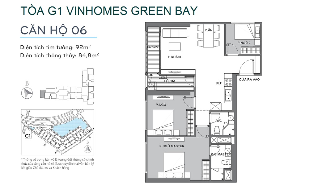 Căn bán căn góc 3 ngủ, 2 VS, DT 92m2, Tòa G1 Vinhomes Green Bay Mễ Trì, giá 4 tỷ.  10304101
