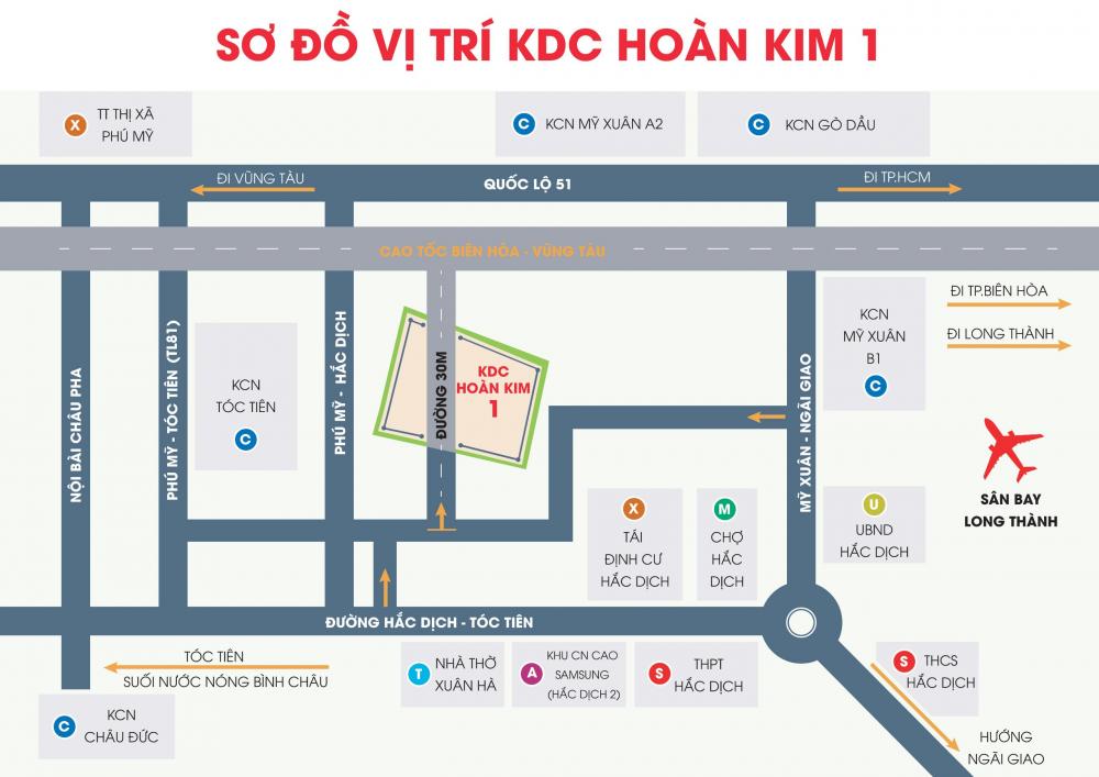 Đất nền Dự án Khu nhà ở Hoàn Kim 1,Bà Rịa Vũng Tàu , cách Sân bay Quốc tế Long Thành 20 phút 10300944