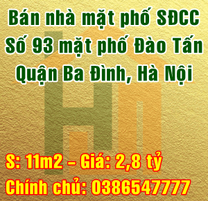 Bán nhà mặt phố số 93 phố Đào Tấn, Quận Ba Đình, Hà Nội 10362721