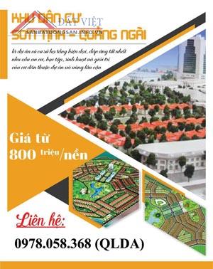 Mở bán dự án mới Khu dân cư Sơn Tịnh - Quảng Ngãi chỉ với 850 triệu/nền LH: 0978 058 368 10379672
