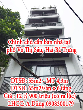 Chính chủ cần bán nhà sđcc tại phố Võ Thị Sáu, Hai Bà Trưng, Hà Nội. 10405198