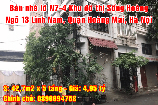 Bán nhà lô N7-4 khu Sống Hoàng ngõ 13 Lĩnh Nam, Quận Hoàng Mai, Hà Nội 10462251