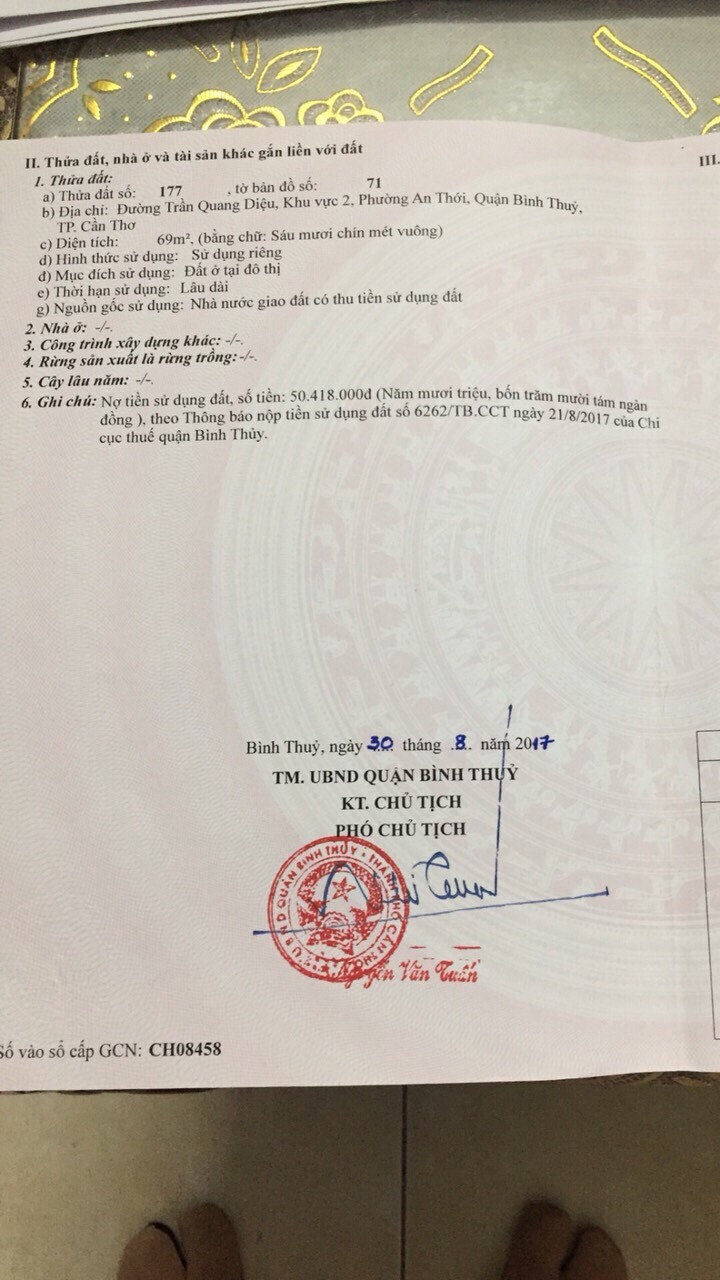 Chính Chủ Bán nền khu tái định cư Trần Quang Diệu cách Chợ Câu Ván 1km 10468825