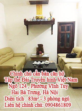 Chính chủ cần bán căn hộ Tập thể Đài Truyền hình Việt Nam, Ngõ 124 , Phường Vĩnh Tuy, Hai Bà 10478488