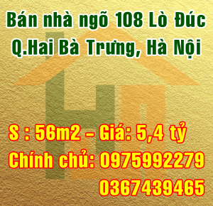 Bán nhà chính chủ ngõ 108 Lò Đúc, phường Đồng Nhân, Quận Hai Bà Trưng 10478701