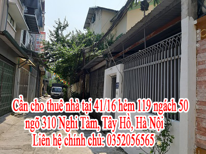 Cần cho thuê nhà tại 41/16 hẻm 119 ngách 50 ngõ 310 Nghi Tàm, Tây Hồ, Hà Nội. 10484114