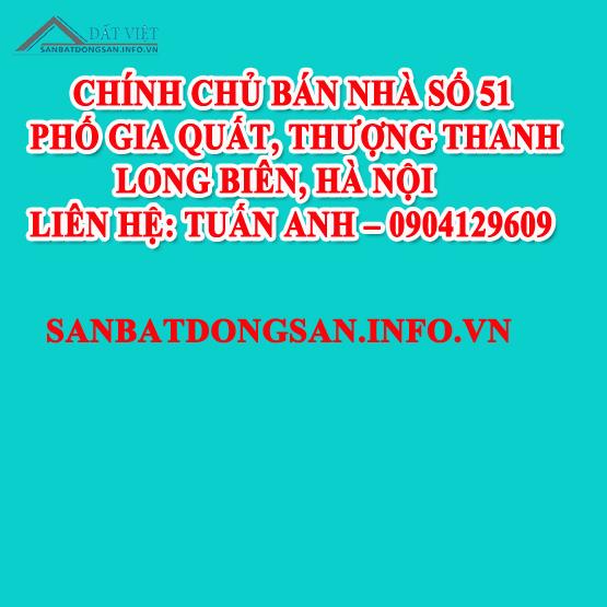 Chính chủ Bán nhà số 51 phố Gia Quất, Thượng Thanh, Long Biên, Hà Nội 10493996