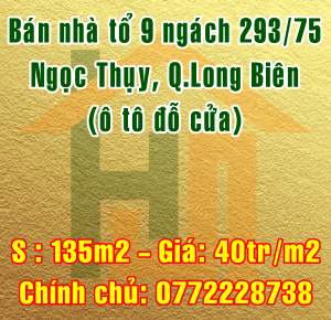 Bán nhà Quận Long Biên, tổ 9 ngách 293/75 Ngọc Thụy 10512786
