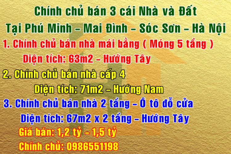 Chính chủ bán nhà đất tại Phú Minh, Mai Đình, Sóc Sơn, Hà Nội 10527185
