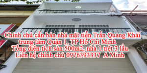 Chính chủ cần bán nhà mặt tiền Trần Quang Khải, Quận 1 10538312