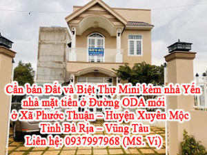 Cần bán Đất và Biệt Thự Mini kèm nhà Yến nhà mặt tiền ở Đường ODA mới ở Xã Phước Thuận - Huyện 10586801