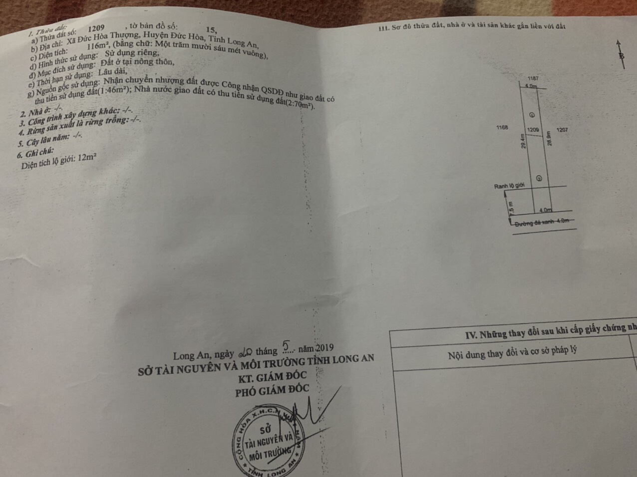 Bán đất thổ cư 116m2 Đức Hòa Thượng giá 690tr đường nhựa 6m ô tô SHR
 10591602