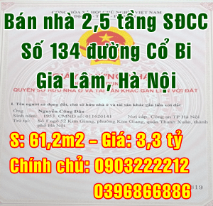 Chính chủ cần bán nhà Huyện Gia Lâm, ngõ 134 đường Cổ Bi 10593429