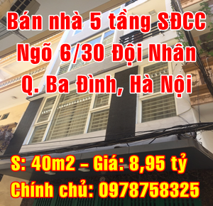 Chính chủ cần bán nhà Quận Ba Đình, số 3 ngõ 6/30 Đội Nhân 10603870