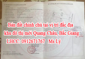 Bán đất chính chủ tại vị trí đắc địa khu đô thị mới Quang Châu, Bắc Giang. 10662318