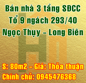 Bán nhà Quận Long Biên, Số 9A tổ 9 ngách 293/40 Ngọc Thụy 10662518
