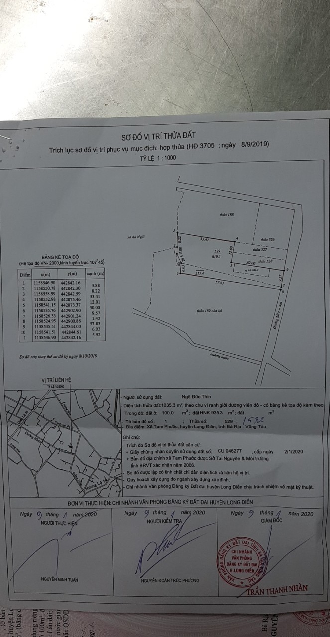 CHÍNH CHỦ CẦN BÁN LÔ ĐẤT - XÃ TAM PHƯỚC - HUYỆN LONG ĐIỀN - BÀ RỊA - VŨNG TÀU 10662849