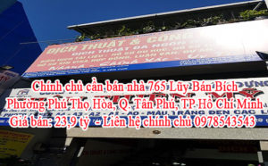 Chính chủ cần bán nhà 765 Lũy Bán Bích, Phường Phú Thọ Hòa, Quận Tân Phú, TP Hồ Chí Minh. Giá: 10664896