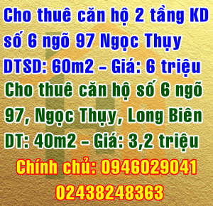 Cho thuê căn hộ ở và căn hộ kinh doanh ngõ 97 Ngọc Thụy, quận Long Biên 10665040
