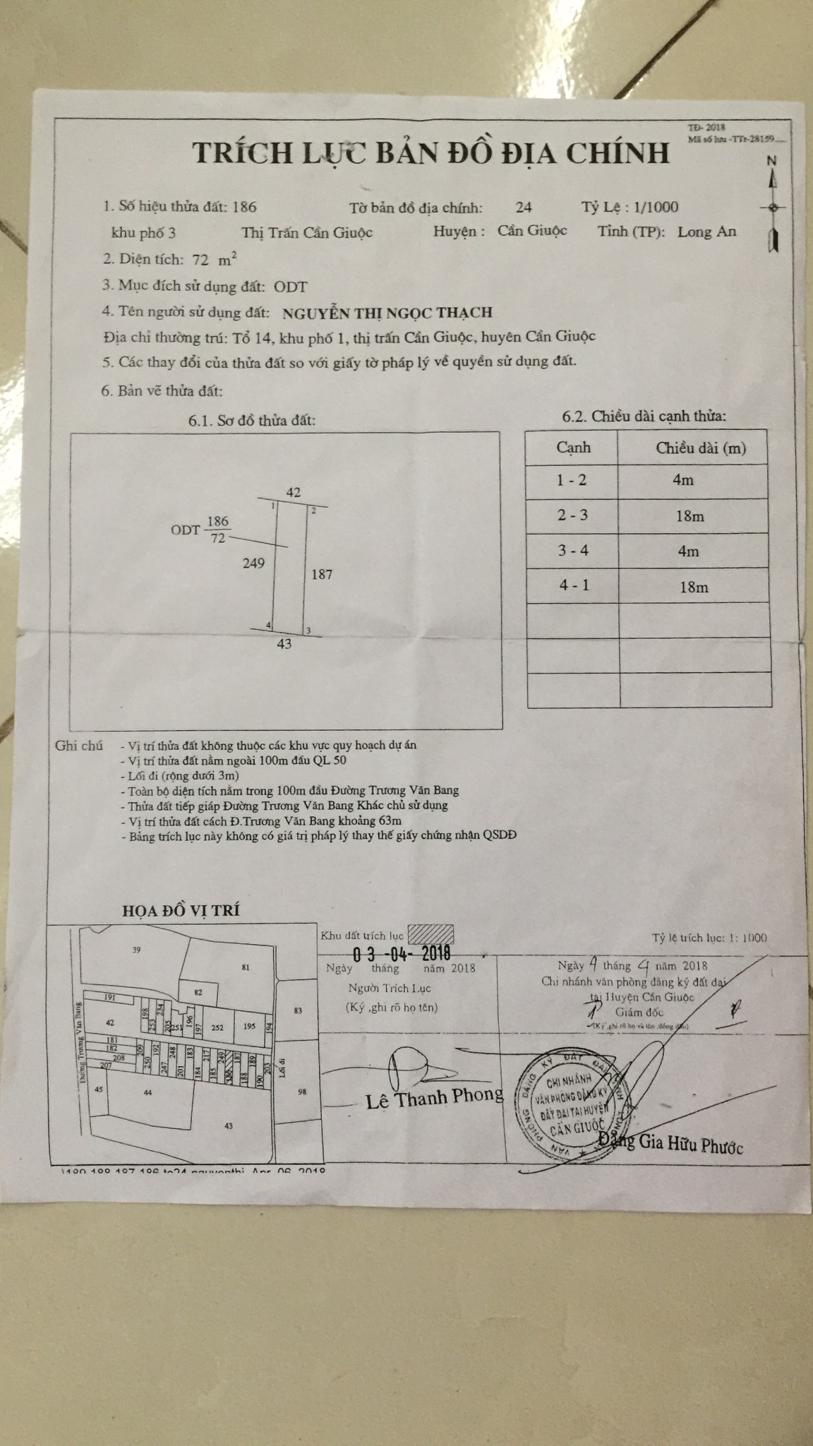 Kẹt tiền bán nhanh lô đất 4x18m, sổ hồng, khu tái định cư Tân Kim, chỉ 650tr. LH 0909871614 10668398