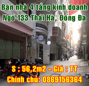 Bán nhà 4 tầng ngõ 133 Thái Hà, Quận Đống Đa, Hà Nội 10677916